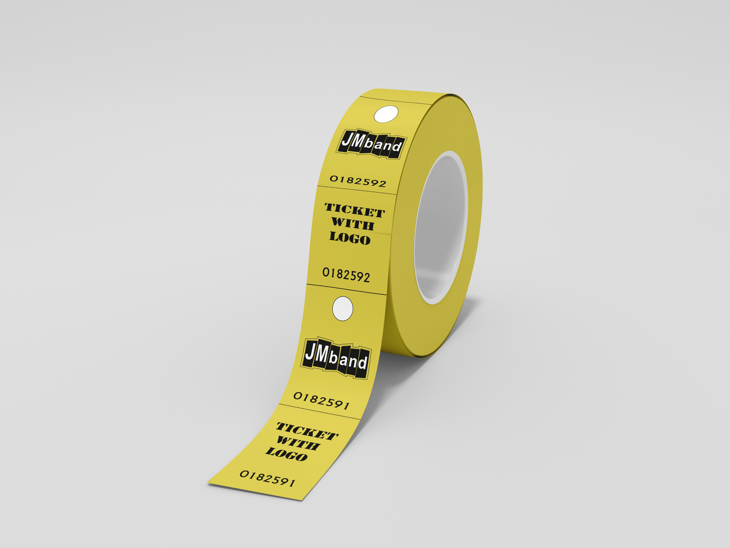 Billets de vestiaire en 2 parties avec billet imprimé JM Band CH 100 Yellow