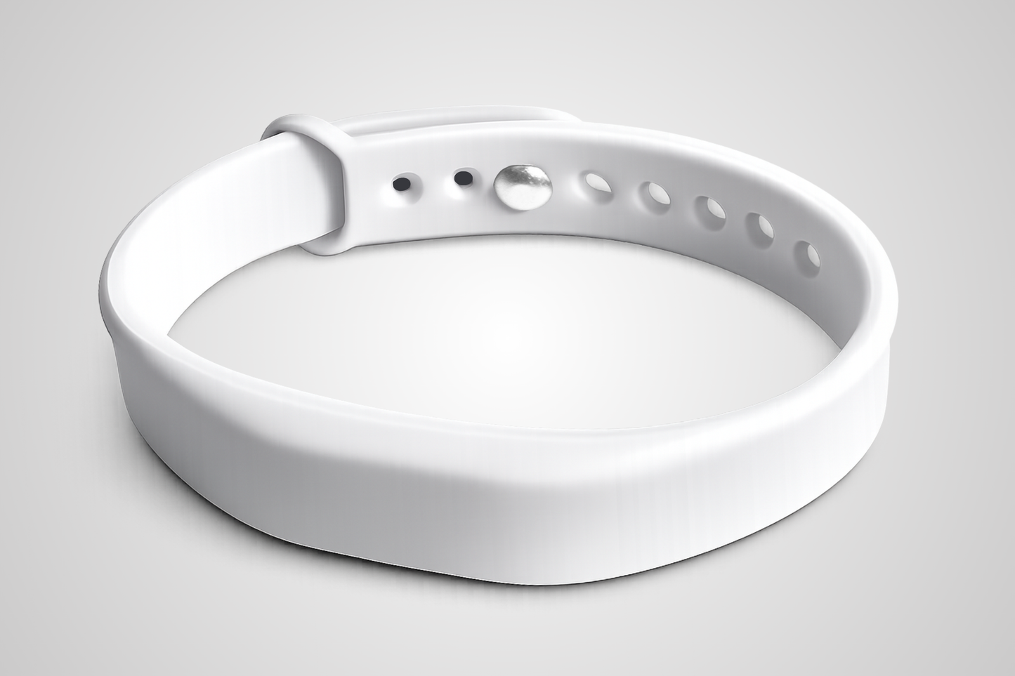 Bracelet en silicone blanc avec NFC et sangle pour ajuster la taille - JM Band®