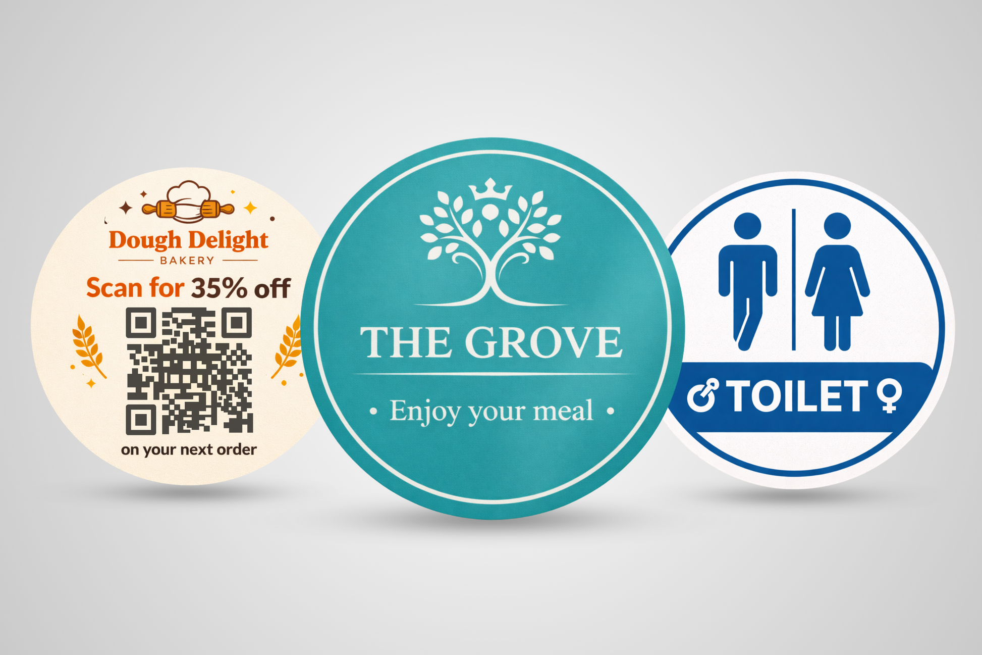 Une photo d'autocollants avec impression pour entreprises - JM Band®