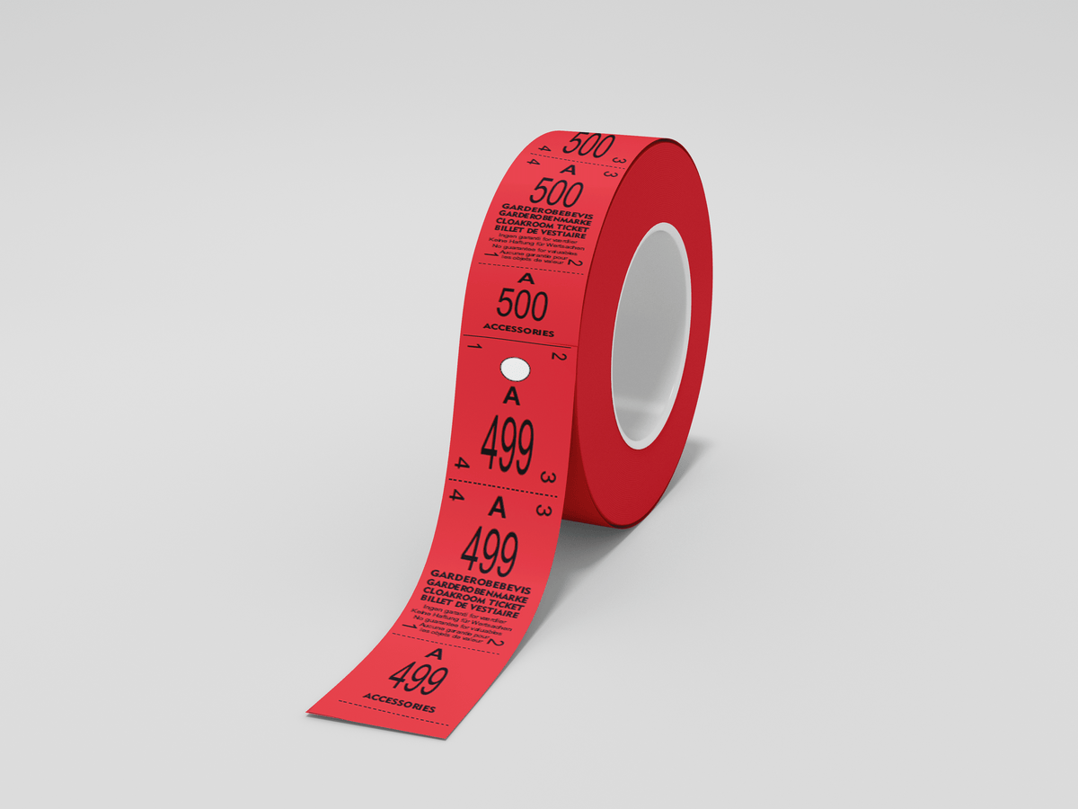 Tickets Vestiaire 3 Parties - Lot 500 Tickets Numérotés Blancs | Fabriqué France