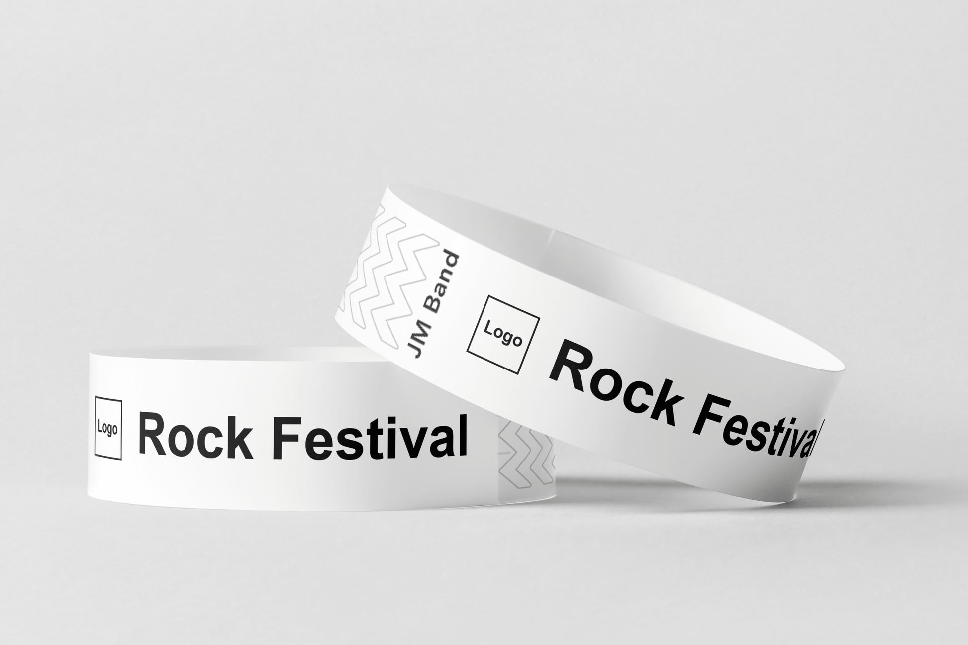 Bracelet en papier - bracelets en papier imprimé noir JM Band Ch 10 White
