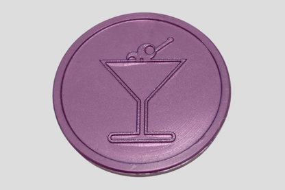 Jetons en plastique en relief en jetons de stock JM Band ch 1 cocktail violet