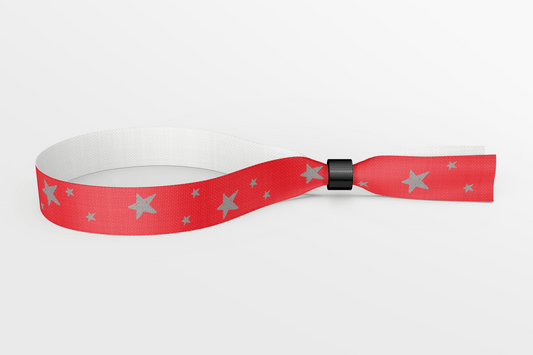 Bracelets textiles avec étoiles et couleurs tissu bracelet jm groupe ch 50 rouge avec étoiles gris