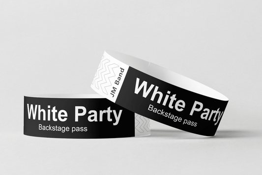 Bracelets en papier - bracelets en papier imprimé blancs jm groupe ch ch