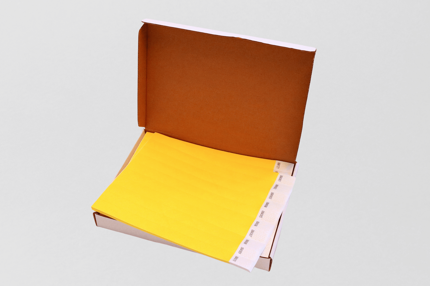 Boîte de bracelets en papier de 1000 - bracelets en papier ordinaire JM Band ch 1 jaune