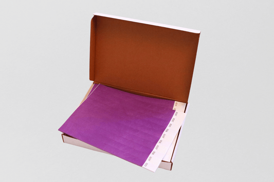 Boîte de bracelets en papier de 1000 - bracelets en papier en papier pain JM Band ch 1 violet