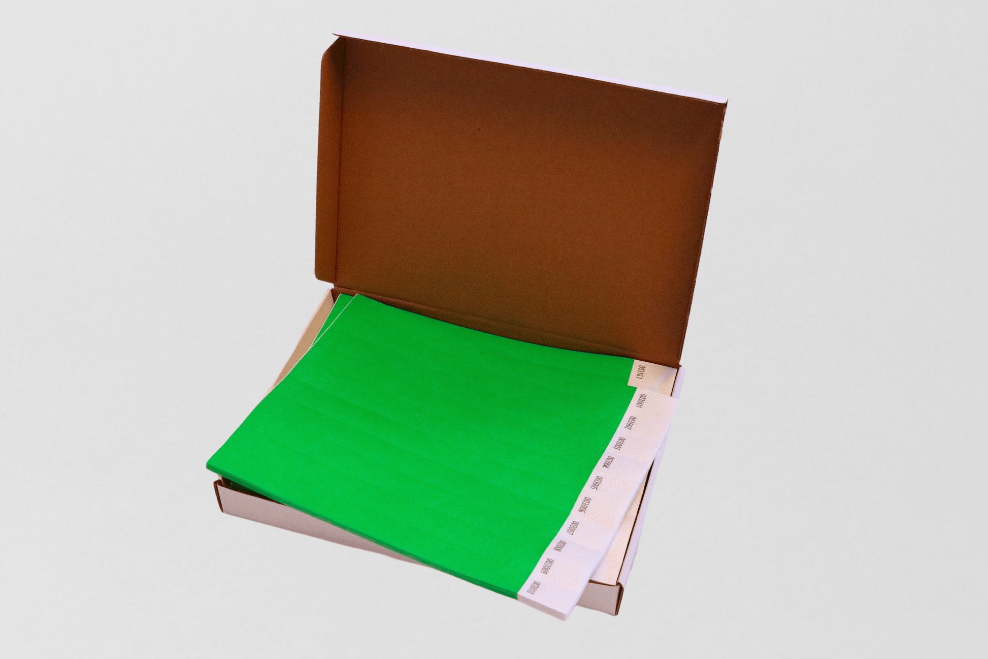 Boîte de bracelets en papier de 1000 - bracelets en papier ordinaire JM Band CH 1 Green