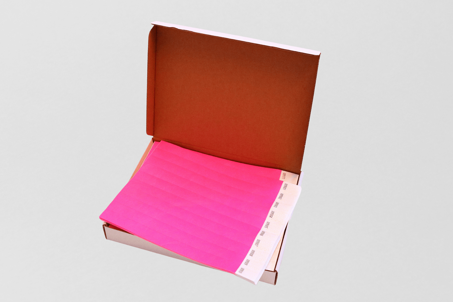 Boîte de bracelets en papier de 1000 - bracelets en papier ordinaire JM Band CH 1 Pink